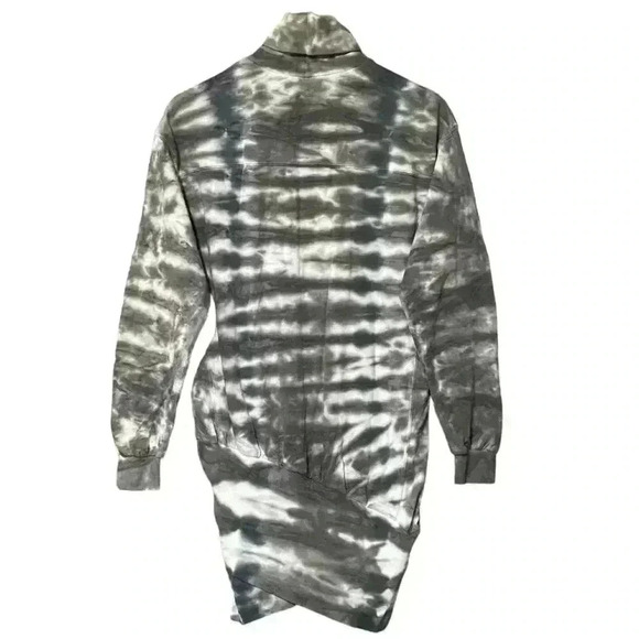 Young Fabulous & Broke Tie-Dye Turtleneck Sweater Dress XS Grey Retro-Chic NWT - Picture 2 of 14